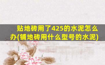 贴地砖用了425的水泥怎么办(铺地砖用什么型号的水泥)