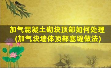 加气混凝土砌块顶部如何处理(加气块墙体顶部塞缝做法)