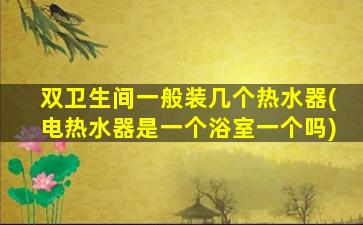双卫生间一般装几个热水器(电热水器是一个浴室一个吗)