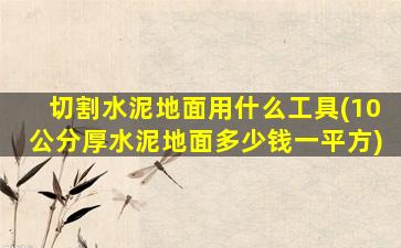 切割水泥地面用什么工具(10公分厚水泥地面多少钱一平方)