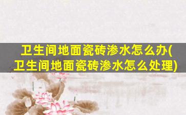 卫生间地面瓷砖渗水怎么办(卫生间地面瓷砖渗水怎么处理)