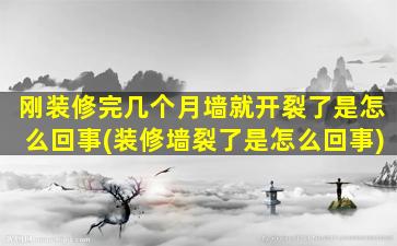 刚装修完几个月墙就开裂了是怎么回事(装修墙裂了是怎么回事)