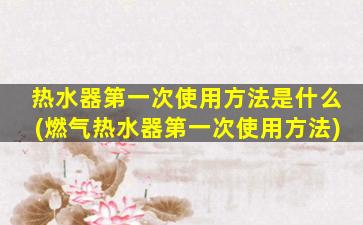 热水器第一次使用方法是什么(燃气热水器第一次使用方法)