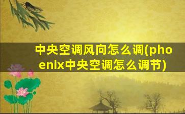 中央空调风向怎么调(phoenix中央空调怎么调节)