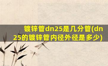 镀锌管dn25是几分管(dn25的镀锌管内径外径是多少)