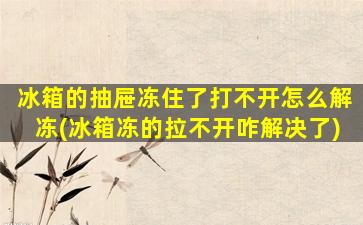 冰箱的抽屉冻住了打不开怎么解冻(冰箱冻的拉不开咋解决了)
