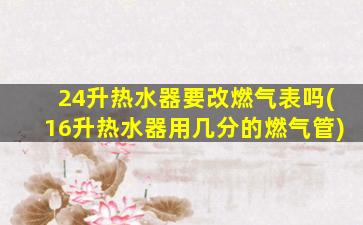 24升热水器要改燃气表吗(16升热水器用几分的燃气管)
