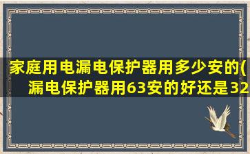 家庭用电漏电保护器用多少安的(漏电保护器用63安的好还是32得好)