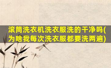 滚筒洗衣机洗衣服洗的干净吗(为啥我每次洗衣服都要洗两遍)