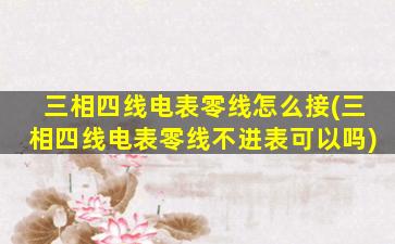三相四线电表零线怎么接(三相四线电表零线不进表可以吗)