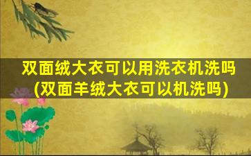 双面绒大衣可以用洗衣机洗吗(双面羊绒大衣可以机洗吗)
