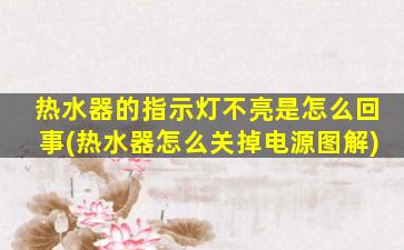 热水器的指示灯不亮是怎么回事(热水器怎么关掉电源图解)