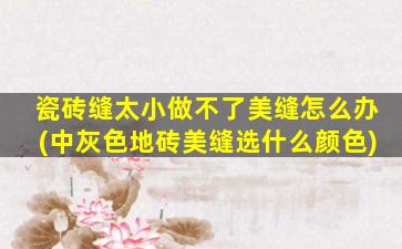 瓷砖缝太小做不了美缝怎么办(中灰色地砖美缝选什么颜色)