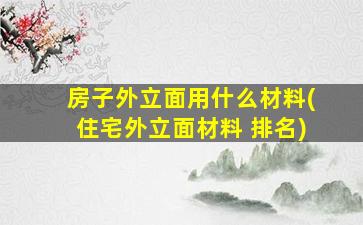 房子外立面用什么材料(住宅外立面材料 排名)
