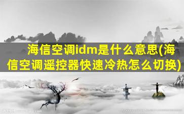 海信空调idm是什么意思(海信空调遥控器快速冷热怎么切换)