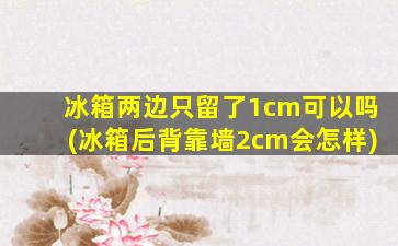 冰箱两边只留了1cm可以吗(冰箱后背靠墙2cm会怎样)
