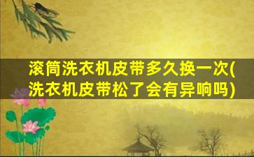 滚筒洗衣机皮带多久换一次(洗衣机皮带松了会有异响吗)