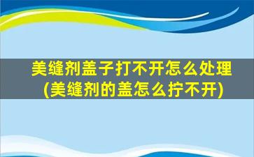 美缝剂盖子打不开怎么处理(美缝剂的盖怎么拧不开)