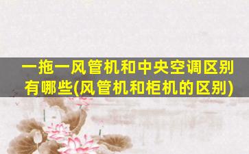 一拖一风管机和中央空调区别有哪些(风管机和柜机的区别)