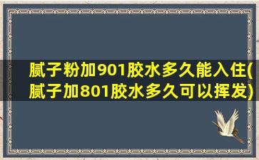 腻子粉加901胶水多久能入住(腻子加801胶水多久可以挥发)