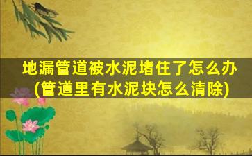 地漏管道被水泥堵住了怎么办(管道里有水泥块怎么清除)