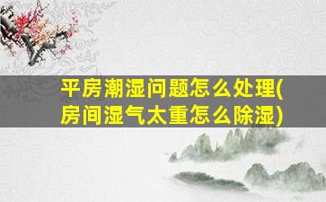 平房潮湿问题怎么处理(房间湿气太重怎么除湿)