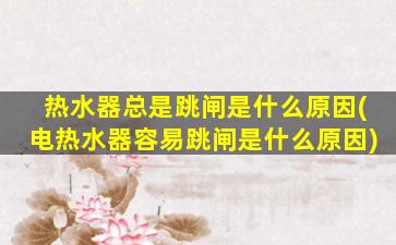 热水器总是跳闸是什么原因(电热水器容易跳闸是什么原因)