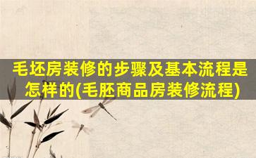 毛坯房装修的步骤及基本流程是怎样的(毛胚商品房装修流程)