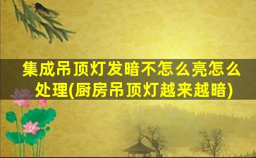 集成吊顶灯发暗不怎么亮怎么处理(厨房吊顶灯越来越暗)