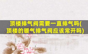 顶楼排气阀需要一直排气吗(顶楼的暖气排气阀应该常开吗)