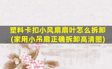 塑料卡扣小风扇扇叶怎么拆卸(家用小吊扇正确拆卸高清图)