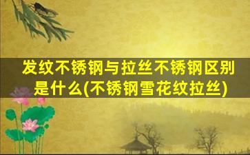 发纹不锈钢与拉丝不锈钢区别是什么(不锈钢雪花纹拉丝)