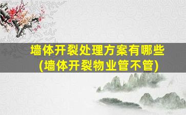 墙体开裂处理方案有哪些(墙体开裂物业管不管)