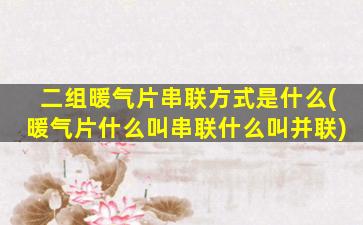 二组暖气片串联方式是什么(暖气片什么叫串联什么叫并联)