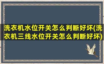 洗衣机水位开关怎么判断好坏(洗衣机三线水位开关怎么判断好坏)