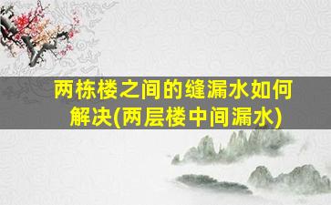 两栋楼之间的缝漏水如何解决(两层楼中间漏水)