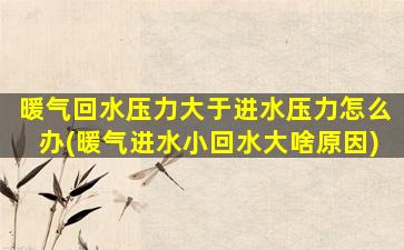 暖气回水压力大于进水压力怎么办(暖气进水小回水大啥原因)
