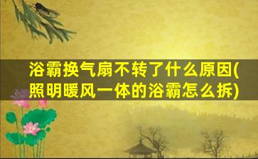 浴霸换气扇不转了什么原因(照明暖风一体的浴霸怎么拆)