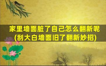 家里墙面脏了自己怎么翻新呢(刮大白墙面旧了翻新妙招)