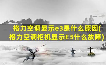 格力空调显示e3是什么原因(格力空调柜机显示E3什么故障)