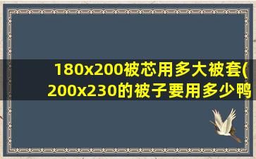 180x200被芯用多大被套(200x230的被子要用多少鸭绒)