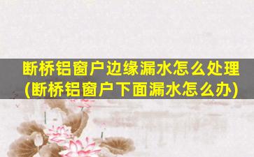 断桥铝窗户边缘漏水怎么处理(断桥铝窗户下面漏水怎么办)
