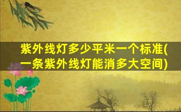 紫外线灯多少平米一个标准(一条紫外线灯能消多大空间)