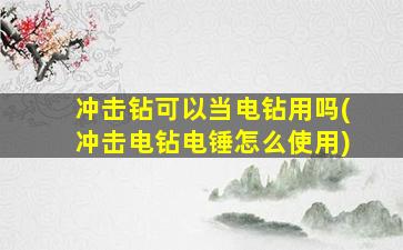 冲击钻可以当电钻用吗(冲击电钻电锤怎么使用)
