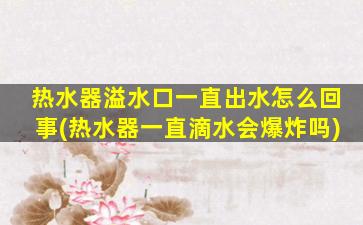 热水器溢水口一直出水怎么回事(热水器一直滴水会爆炸吗)