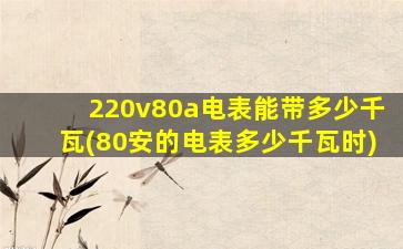 220v80a电表能带多少千瓦(80安的电表多少千瓦时)
