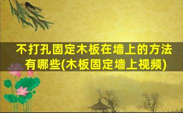 不打孔固定木板在墙上的方法有哪些(木板固定墙上视频)