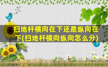 扫地杆横向在下还是纵向在下(扫地杆横向纵向怎么分)