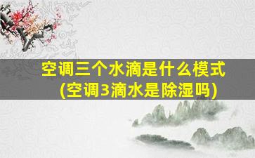 空调三个水滴是什么模式(空调3滴水是除湿吗)