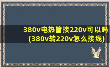 380v电热管接220v可以吗(380v转220v怎么接线)